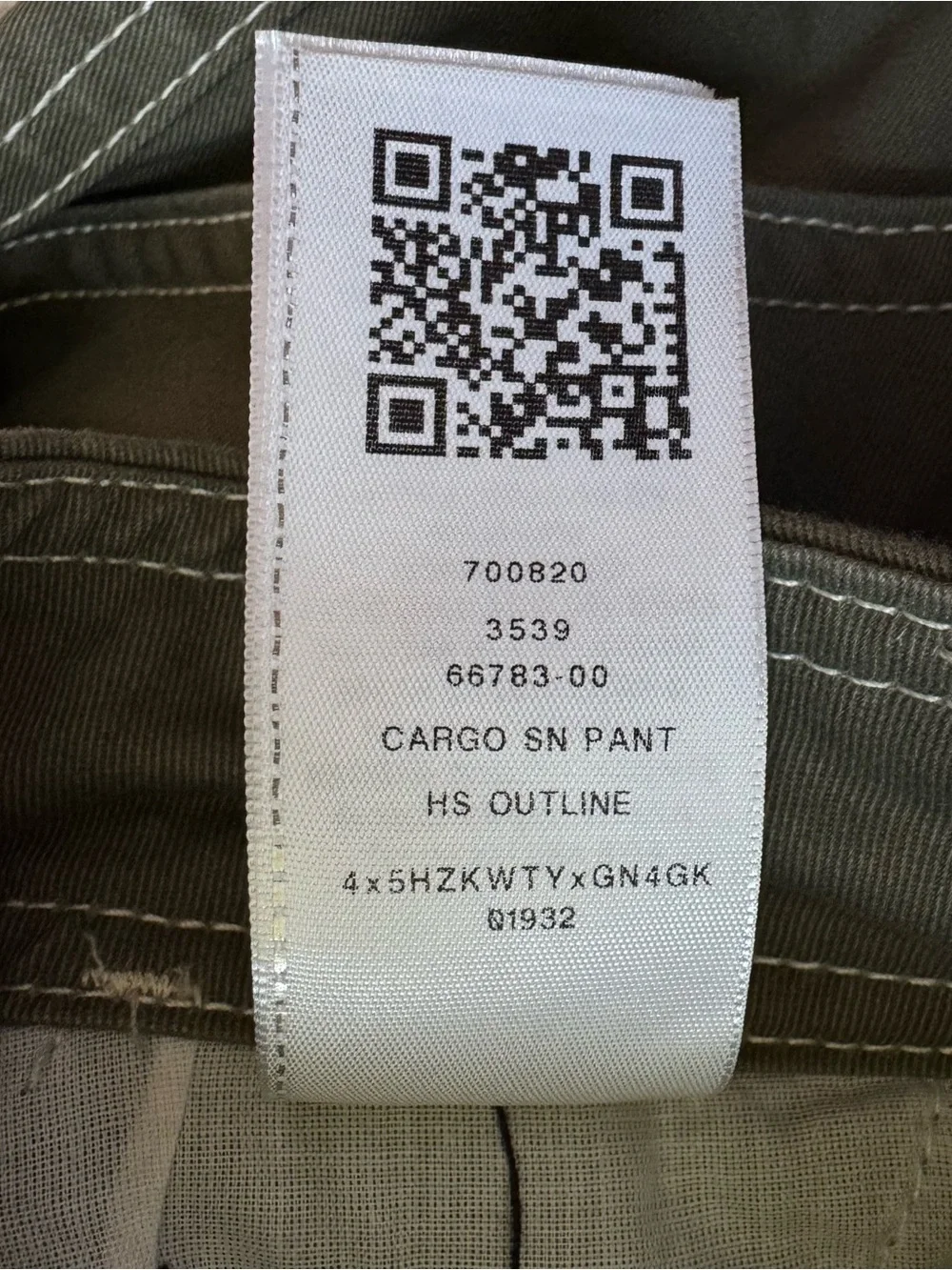 True Religion Mens Cargo Pants Sz 34 fit 38” Olive Green Kalamata White Stitch